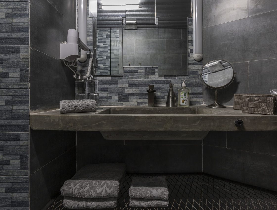 Modern Dark Bathroom Vietnam Hotel
